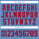 Custom Light Blue Red-Navy Performance T-Shirt