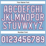 Custom Light Blue White-Red Authentic Baseball Jersey