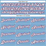 Custom Light Blue White-Red Authentic Baseball Jersey