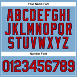 Custom Light Blue Red-Navy Authentic Baseball Jersey