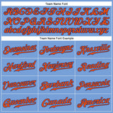 Custom Light Blue Orange-Royal Authentic Baseball Jersey