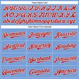 Custom Light Blue White Pinstripe White-Red Authentic Baseball Jersey