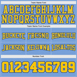 Custom Light Blue Gold-Black Authentic Throwback Basketball Shorts