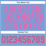 Custom Light Blue White Pinstripe Pink-Black Authentic Basketball Jersey