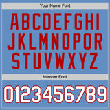 Custom Light Blue White-Red Performance T-Shirt