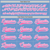 Custom Light Blue Pink-White Hockey Jersey