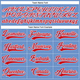 Custom Light Blue Red-White Authentic Baseball Jersey