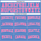 Custom Light Blue Pink-White Authentic Throwback Basketball Jersey