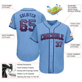 Custom Light Blue Navy-Red Authentic Drift Fashion Baseball Jersey