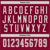 Custom Maroon Gray-White Hockey Jersey