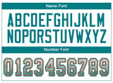 Custom White Aqua-Orange Drift Fashion Football Jersey
