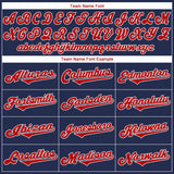 Custom Navy Red-White Authentic Throwback Rib-Knit Baseball Jersey Shirt