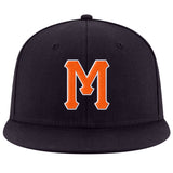 Custom Navy Orange-White Stitched Adjustable Snapback Hat