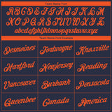 Custom Navy Orange Performance T-Shirt