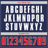 Custom Navy Red-White Authentic Throwback Rib-Knit Baseball Jersey Shirt