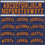 Custom Navy White-Gold Authentic Throwback Rib-Knit Baseball Jersey Shirt