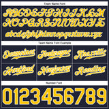 Custom Navy Gold-White Authentic Throwback Basketball Shorts