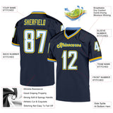 Custom Navy White-Powder Blue Mesh Authentic Throwback Football Jersey