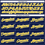 Custom Navy White Pinstripe Gold-White Authentic Baseball Jersey