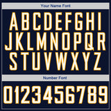 Custom Navy White-Gold Authentic Baseball Jersey