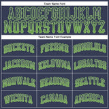 Custom Navy Neon Green-Gray Authentic Drift Fashion Baseball Jersey