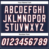 Custom Navy White-Red Authentic Baseball Jersey