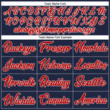 Custom Navy Red-White Authentic Baseball Jersey