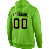 Custom Stitched Neon Green Black-Old Gold Sports Pullover Sweatshirt Hoodie
