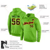 Custom Stitched Neon Green Black-Orange Sports Pullover Sweatshirt Hoodie