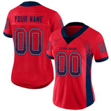 Custom Scarlet Navy-Light Gray Drift Fashion Football Jersey