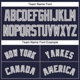 Custom Navy Gray-White Baseball Jersey