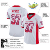 Custom White Scarlet-Royal Drift Fashion Football Jersey