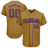Custom Old Gold Purple-Black Authentic Drift Fashion Baseball Jersey
