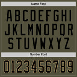 Custom Olive Black-Old Gold Salute To Service Hockey Jersey