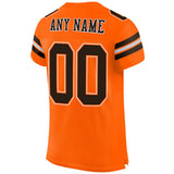 Custom Orange Brown-White Mesh Authentic Football Jersey