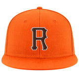 Custom Orange Brown-White Stitched Adjustable Snapback Hat