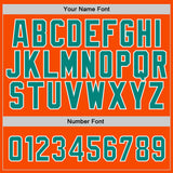 Custom Stitched Orange Aqua-White Sports Pullover Sweatshirt Hoodie
