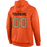 Custom Stitched Orange Camo-Cream Sports Pullover Sweatshirt Hoodie