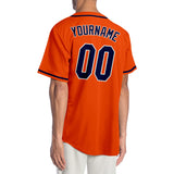Custom Orange Navy-White Authentic Baseball Jersey