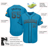 Custom Panther Blue Black-Gray Authentic Drift Fashion Baseball Jersey