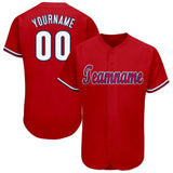 Custom Red White-Royal Baseball Jersey