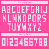 Custom Pink White V-Neck Basketball Jersey