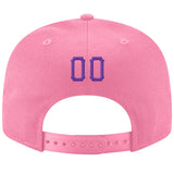 Custom Pink Purple-White Stitched Adjustable Snapback Hat