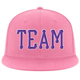 Custom Pink Purple-White Stitched Adjustable Snapback Hat