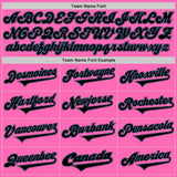 Custom Pink Black-Light Blue Authentic Baseball Jersey