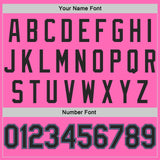 Custom Pink Black-Light Blue Authentic Baseball Jersey