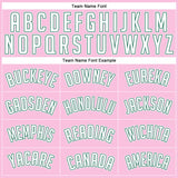 Custom Light Pink White-Kelly Green Authentic Throwback Basketball Jersey