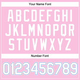 Custom Light Pink White-Light Blue Authentic Throwback Basketball Jersey