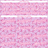 Custom Pink White 3D Pattern Design Breast Cancer Authentic Baseball Jersey