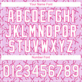 Custom Pink White 3D Pattern Design Breast Cancer Authentic Baseball Jersey